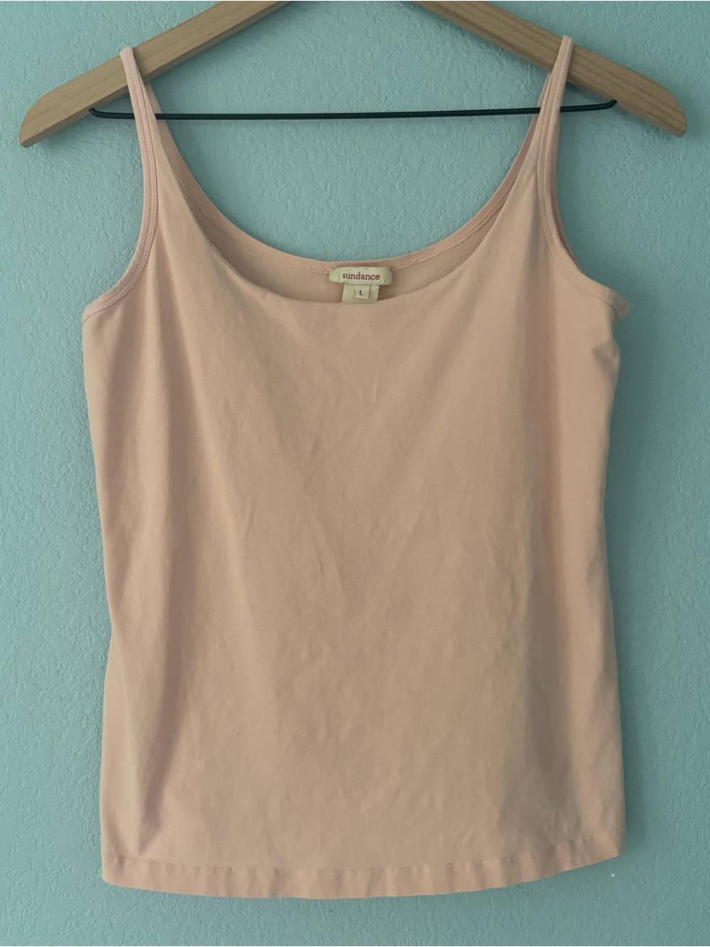 Sundance Light Pink Sleeveless Stretch Tank Top Built In Shelf Bra